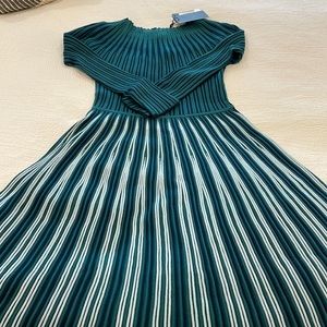Emporio Armani green and navy knit swing dress